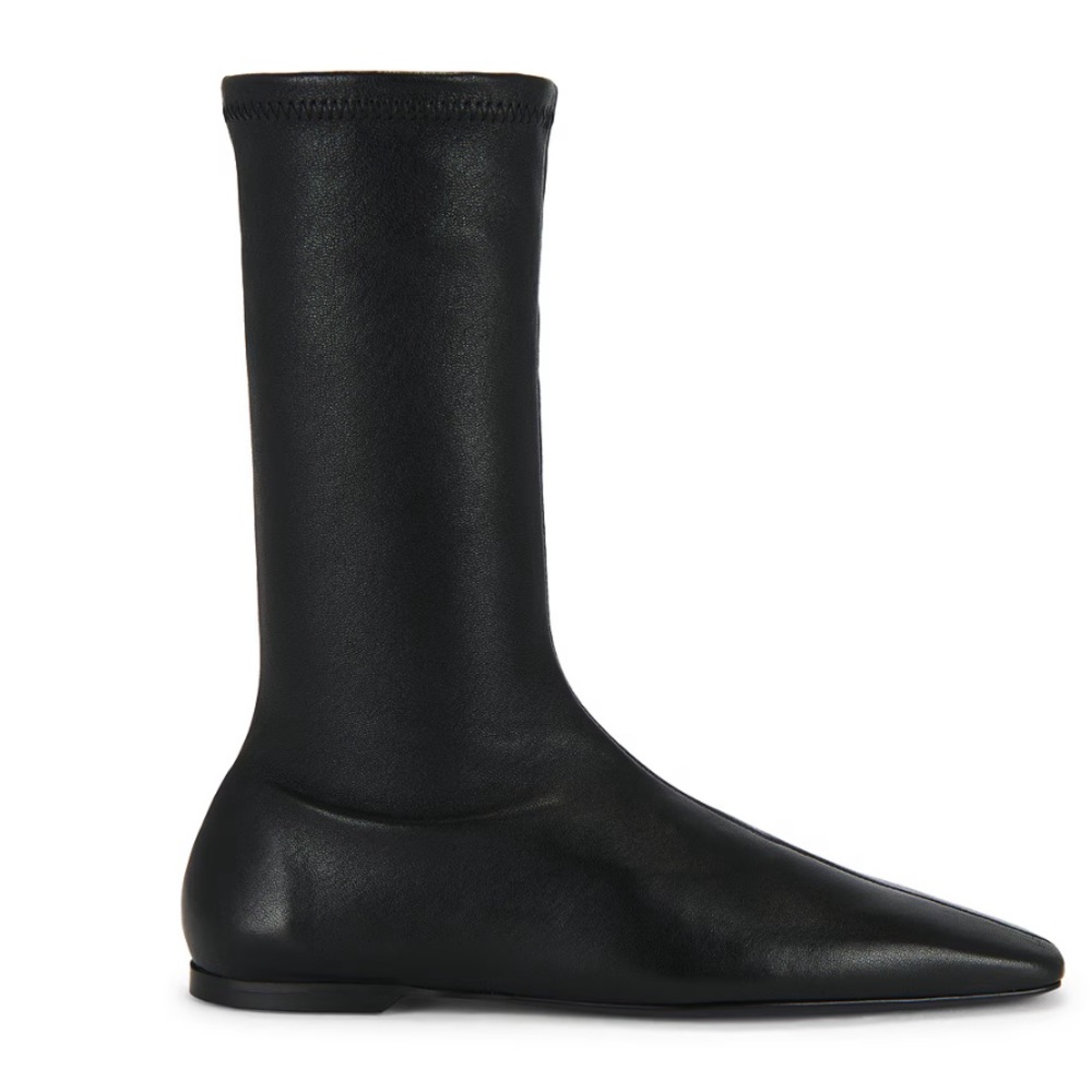 TOTEME Sock Black Leather Women's Ankle Boots - size 39